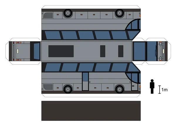 Paper model of a big bus — Stock Vector