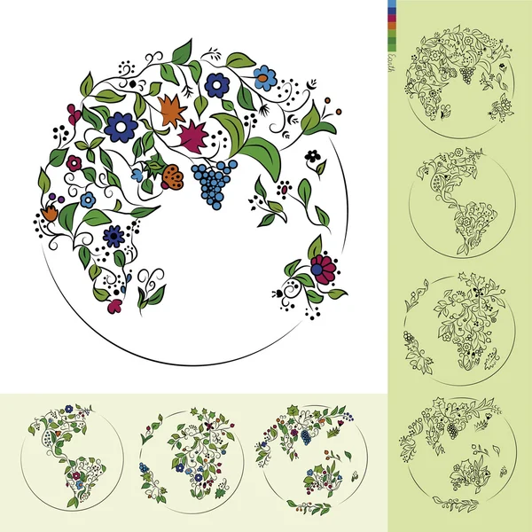 La Tierra Floral — Archivo Imágenes Vectoriales