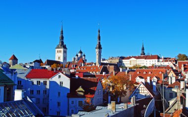 Tallinn eski şehirde sonbahar