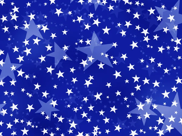 Weiße Sterne auf blauem Hintergrund — Stockfoto