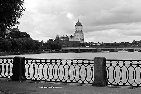 Vista monocromática do Castelo de Vyborg — Fotografia de Stock