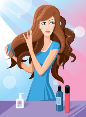 Saçlarını tarayan güzel kadınlar