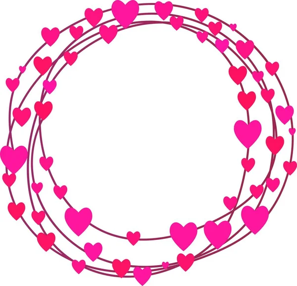 粉色心形花环与空隙，简单的矢量图解 — 图库矢量图片