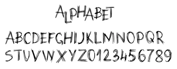 Мальований Вручну Абетка Грубому Примітивному Стилі Проста Плоска Векторна Ілюстрація — стоковий вектор