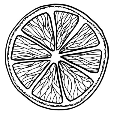 İlkel, şirin, turuncu dilimler, basit düz vektör çizimi.