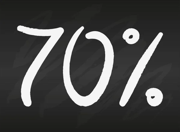 Сімдесят Відсотків Знак Чорній Дошці Проста Плоска Векторна Ілюстрація — стоковий вектор