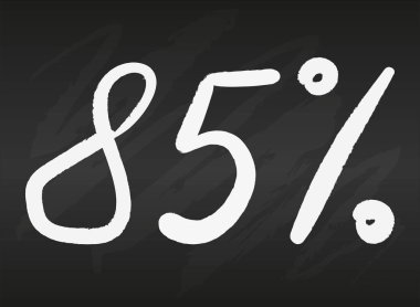 Siyah karatahta yüzde 85 işaret Basit vektör illüstrasyonu