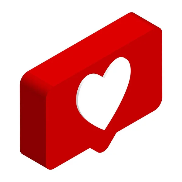 아이콘인 버튼인 Isometric Heart Logo Counter Vector Eps10 Simple Illustration — 스톡 벡터