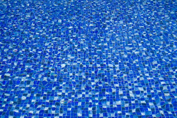 Bright Blue Swimming Pool Bottom Clear Water Surface Textured Background — Stock Photo, Image