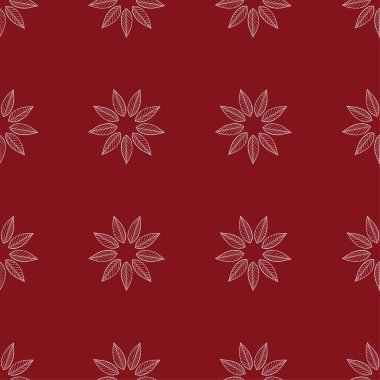 Lüks parlak kırmızı arka plan vektörü. Çiçek deseni, Altın Fantezi Bitki Çizgisi Sanatı, Paketleme ve Kumaş için basit düz vektör çizimi