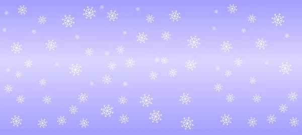 Délicate bannière flocons de neige sur fond bleu clair, texture festive, motif sans couture — Image vectorielle