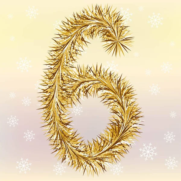 Christmas Lettering Number Fur Tinsel Text Effect Yellow Pink Blurred — Stock Vector