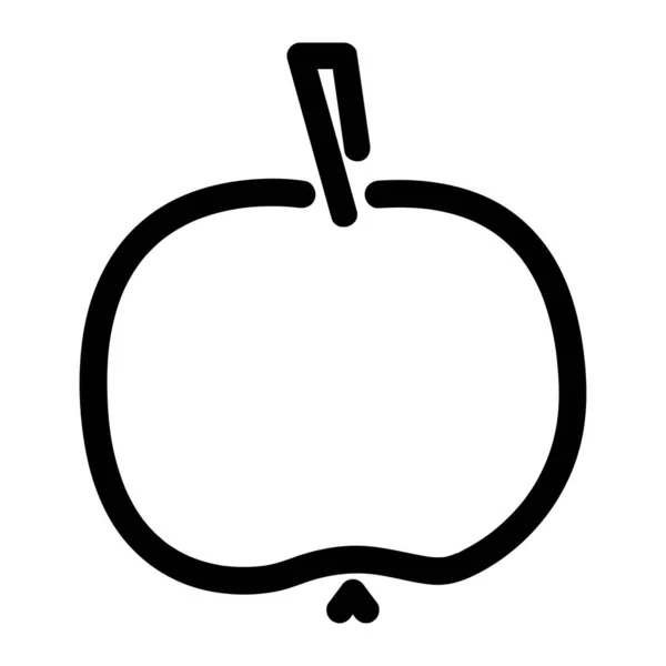 Wektor monochromatyczne ilustracja jabłko logo Prosty zarys — Wektor stockowy