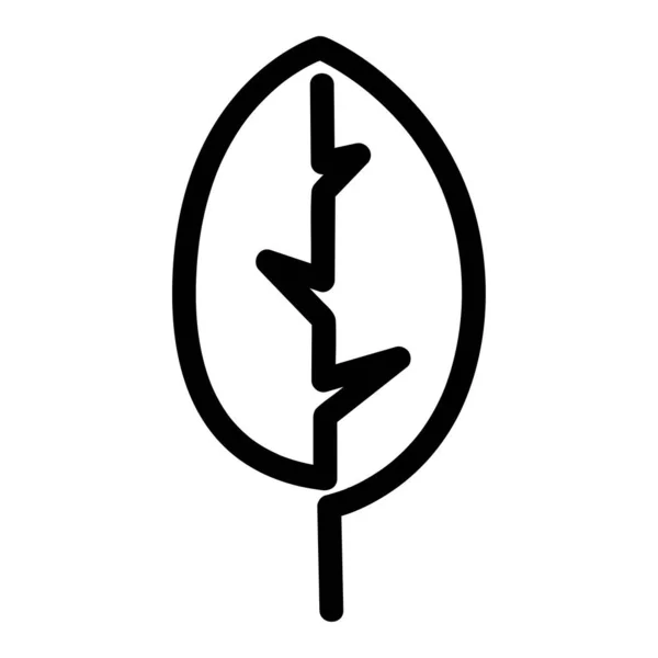 葉のロゴのベクトルモノクロイラストシンプルなアウトライン — ストックベクタ