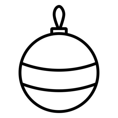 Yılbaşı logosunun vektör monokrom çizimi Basit ana hat tasarımı