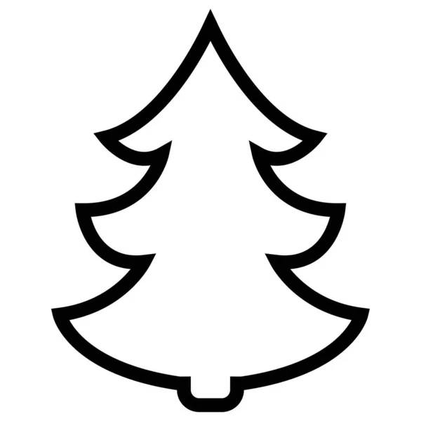 Illustration Vectorielle Monochrome Logo Arbre Noël Conception Contour Simple — Image vectorielle