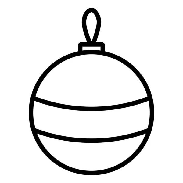 クリスマスボールロゴのベクターモノクロイラストシンプルなアウトラインデザイン — ストックベクタ