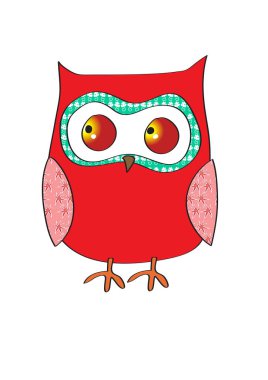 Beyaz arkaplanda sevimli bir baykuşun vektör çizimi 