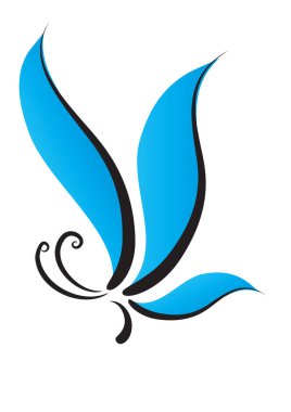 Beyaz arkaplanda renkli kelebeğin vektör çizimi 