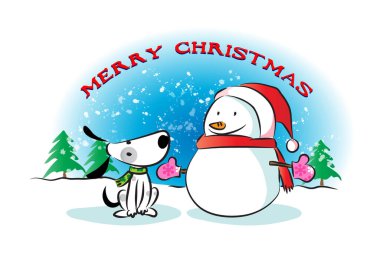 Noel şapkası ve atkısı olan bir kardan adam.