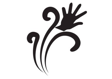 Kelebekli bir dövmenin siyah silueti.