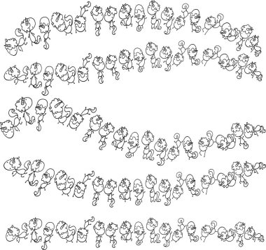 Siyah ve beyaz çiçeklerin vektör kümesi