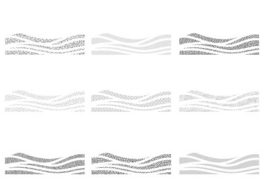 Soyut çizgileri ve dalgaları olan vektör pankartları