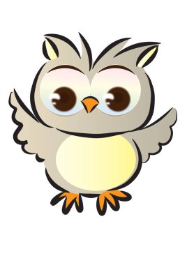 Beyaz arkaplanda sevimli bir baykuşun vektör çizimi 