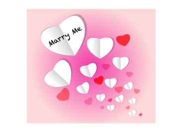 Pembe kalpten kesilmiş bir kağıdın vektör çizimi.