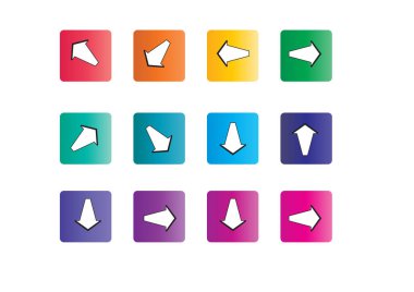 Beyaz arkaplanda ok işareti simgesi ayarlandı 