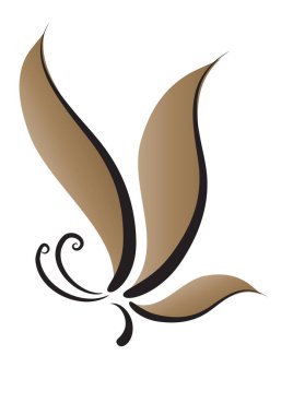 Beyaz arkaplanda renkli kelebeğin vektör çizimi 