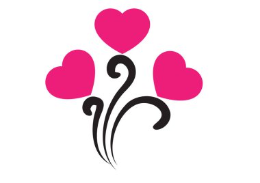 Bitki üzerinde büyüyen kalpler, tasarım elementi