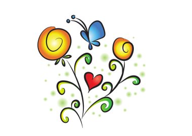 Bir kelebeğin vektör illüstrasyonu