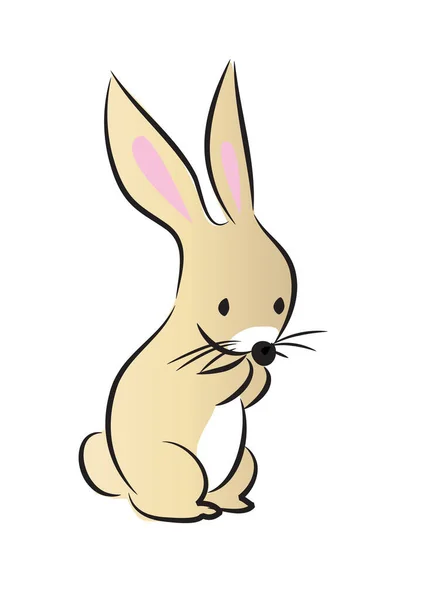 Pasqua Coniglietto Cartone Animato Illustrazione Isolato Bianco — Vettoriale Stock
