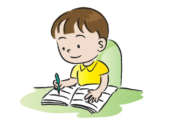 Junge Liest Ein Buch — Stockvektor