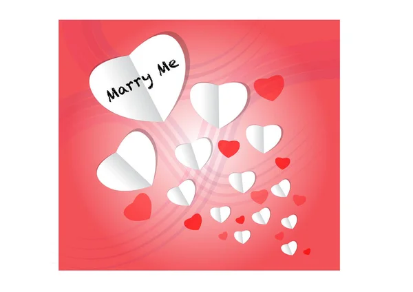 Tarjeta San Valentín Con Corazones Corazón Papel — Vector de stock