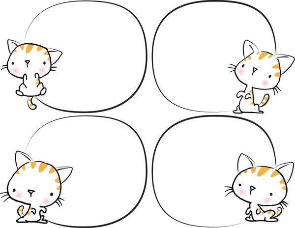 Vektorová Ilustrace Kreslených Koček — Stockový vektor