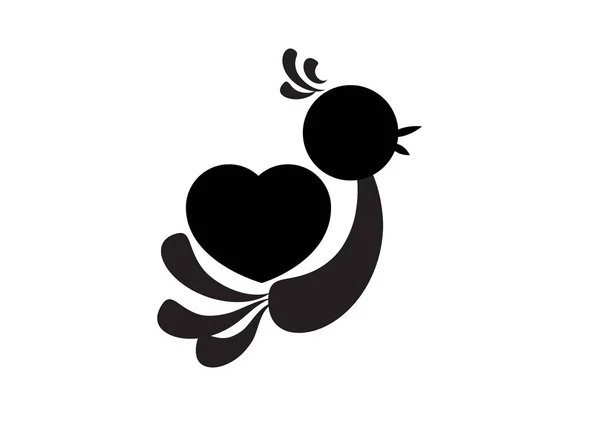 Vektor Illustration Von Schwarz Weiß Cartoon Symbol Des Herzens — Stockvektor