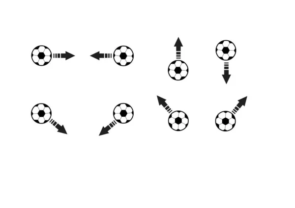 Ícone Sinal Seta Bola Definido Fundo Branco —  Vetores de Stock
