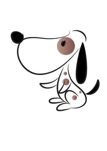 Cute Cartoon Dog White Background — Stock Vector