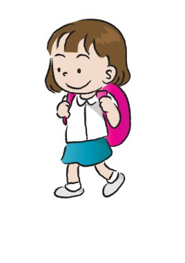 liseli kız çizgi film vektör illüstrasyonu