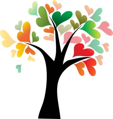 Yaprakları ve çiçekleri olan ağaç