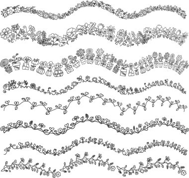 Dekoratif elementlerle siyah ve beyaz desenli.