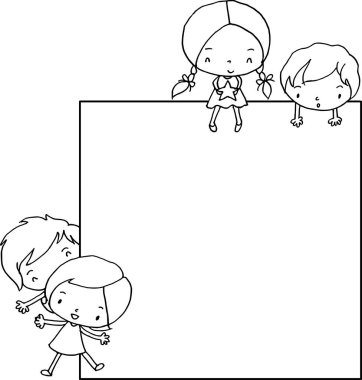 Bir kız ve bir erkek çizimi.