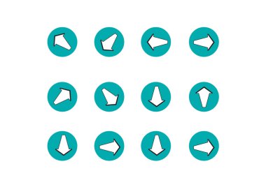 Beyaz arkaplanda ok işareti simgesi ayarlandı 