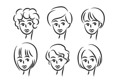 Yüz ifadeleri seti. vektör illüstrasyonu