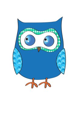 Beyaz arkaplanda sevimli bir baykuşun vektör çizimi 