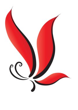 Beyaz arkaplanda renkli kelebeğin vektör çizimi 