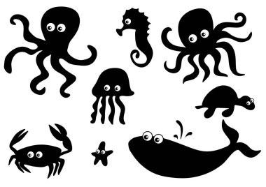 Şirin bir ahtapotun vektör çizimi