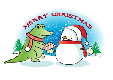 Çizgi film Kardan Adam 'ın Vektör İllüstrasyonu